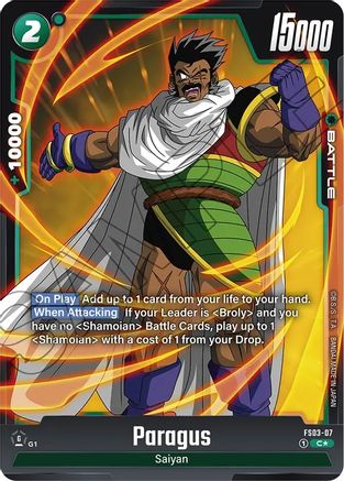 Paragus - FS03-07 (Bonus Pack Alternate Art) (FS03-07) - Starter Deck 3 Broly Holofoil