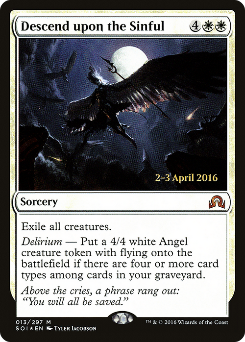 Descend upon the Sinful (PRE-13S) - Shadows over Innistrad Promos Foil