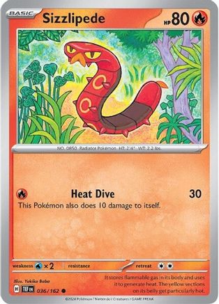 Sizzlipede 036  - Reverse Holofoil SV05 Temporal Forces - Common