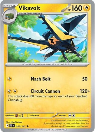 Vikavolt 056  - Reverse Holofoil SV05 Temporal Forces - Uncommon