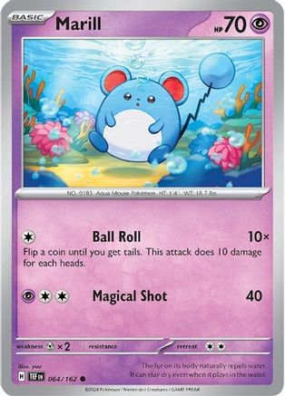 Marill 064  - Reverse Holofoil SV05 Temporal Forces - Common