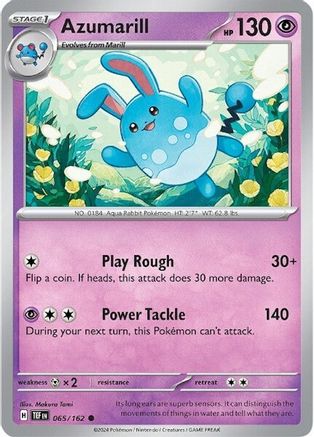 Azumarill 065  - Reverse Holofoil SV05 Temporal Forces - Common