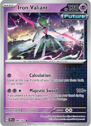 Iron Valiant 080/162  - Reverse Holofoil SV05 Temporal Forces - Rare