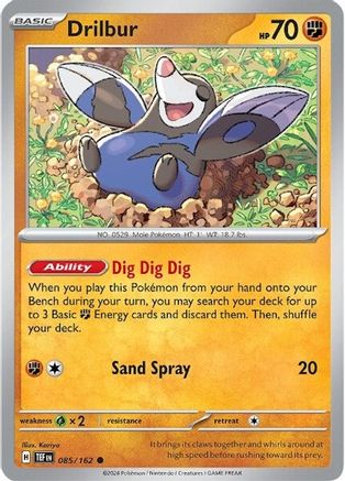 Drilbur 085  - Reverse Holofoil SV05 Temporal Forces - Common
