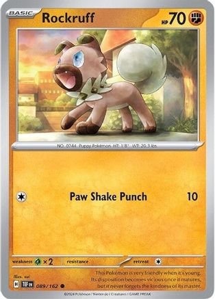 Rockruff 089  - Reverse Holofoil SV05 Temporal Forces - Common