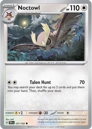 Noctowl 127  - Reverse Holofoil SV05 Temporal Forces - Common