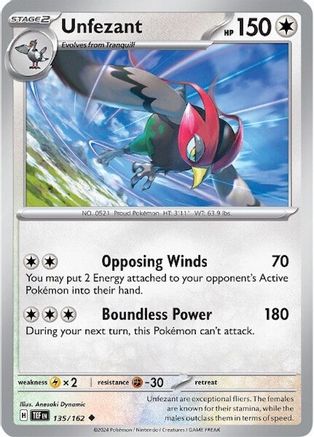 Unfezant 135  SV05 Temporal Forces - Uncommon