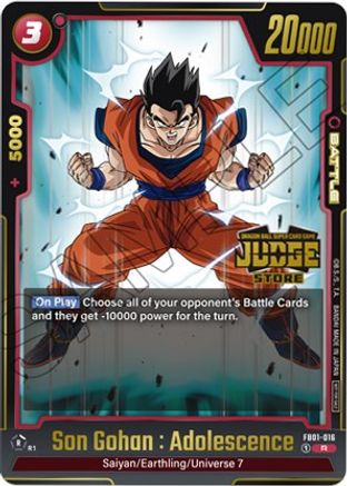 Son Gohan : Adolescence (Judge Pack (Store Judge) 01) (FB01-016) - Tournament and Championship Promos Holofoil