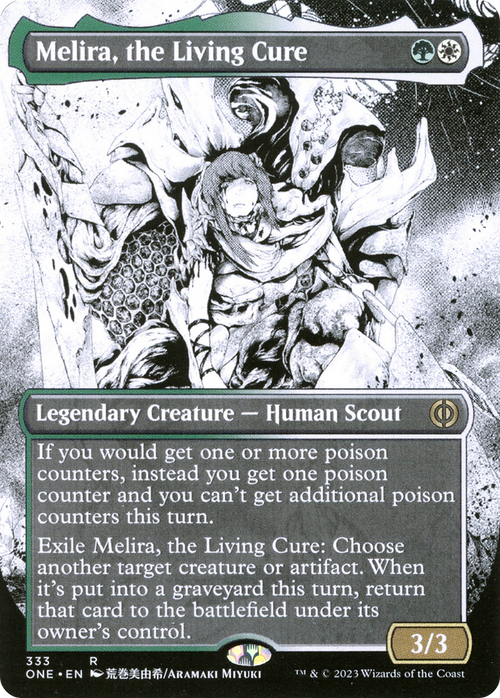 Melira, the Living Cure (Borderless) (ONE-333) - Phyrexia: All Will Be One: (Showcase) Foil
