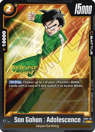 Son Gohan : Adolescence - FB02-121 (FB02-121) - Blazing Aura Release Event Cards