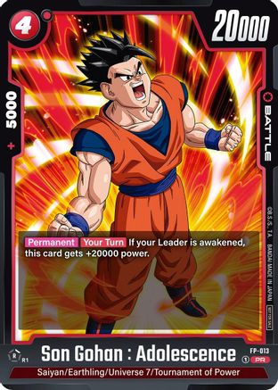 Son Gohan : Adolescence - FP-013 (FP-013) - Fusion World Promotion Cards and Packs
