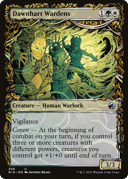 Dawnhart Wardens (Showcase) (MID-308) - Innistrad: Midnight Hunt: (Showcase) Foil