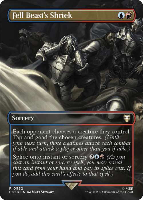 Fell Beast's Shriek (Borderless) (Surge Foil) (LTC-552) - Tales of Middle-earth Commander Foil