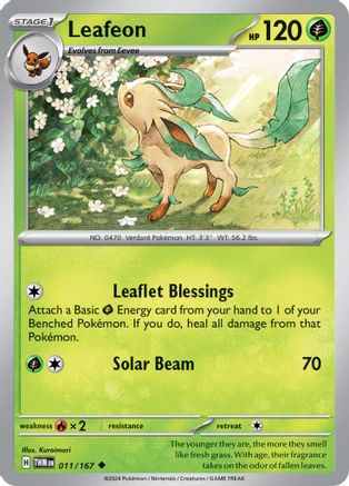 Leafeon 011  - Reverse Holofoil SV06 Twilight Masquerade - Uncommon