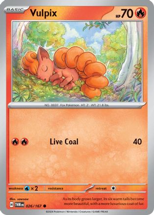 Vulpix 026  - Reverse Holofoil SV06 Twilight Masquerade - Common