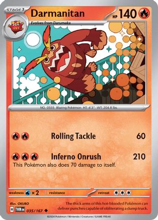 Darmanitan 035  - Reverse Holofoil SV06 Twilight Masquerade - Uncommon