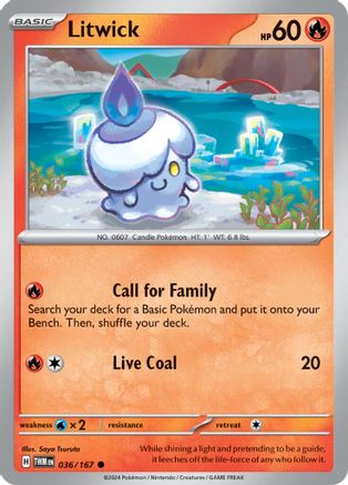 Litwick 036  - Reverse Holofoil SV06 Twilight Masquerade - Common