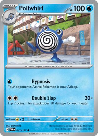 Poliwhirl 042  - Reverse Holofoil SV06 Twilight Masquerade - Common