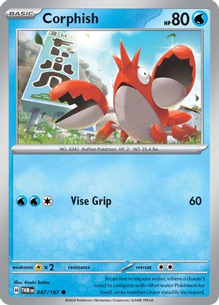 Corphish 047  - Reverse Holofoil SV06 Twilight Masquerade - Common