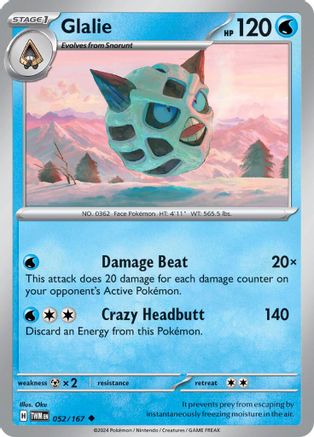 Glalie 052  - Reverse Holofoil SV06 Twilight Masquerade - Uncommon