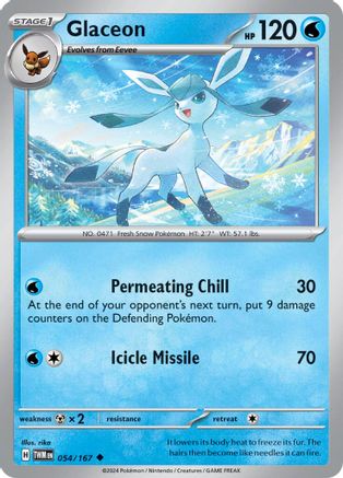 Glaceon 054  - Reverse Holofoil SV06 Twilight Masquerade - Uncommon
