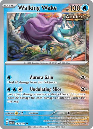 Walking Wake 063  - Holofoil SV06 Twilight Masquerade - Rare