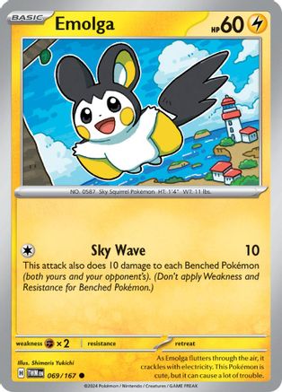 Emolga 069  - Reverse Holofoil SV06 Twilight Masquerade - Common