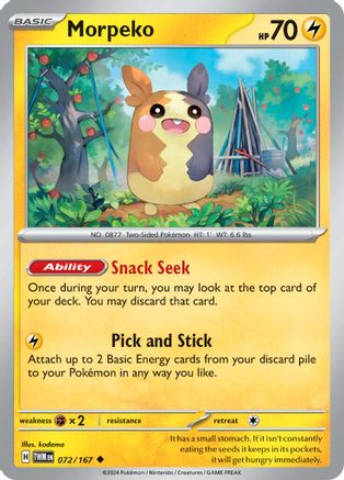 Morpeko 072  - Reverse Holofoil SV06 Twilight Masquerade - Uncommon