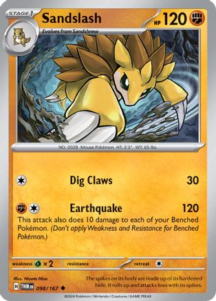 Sandslash 098  SV06 Twilight Masquerade - Uncommon