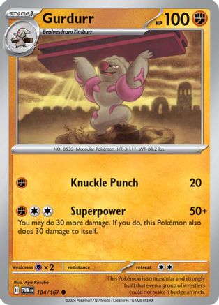 Gurdurr 104  - Reverse Holofoil SV06 Twilight Masquerade - Common