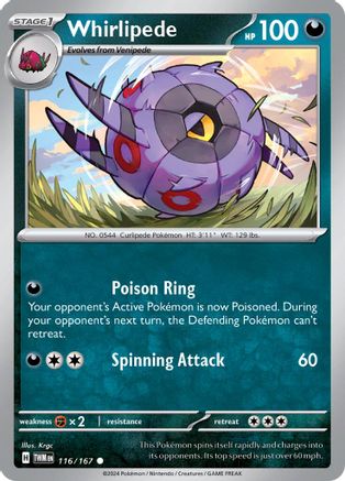 Whirlipede 116  - Reverse Holofoil SV06 Twilight Masquerade - Common