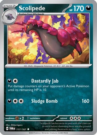 Scolipede 117  - Reverse Holofoil SV06 Twilight Masquerade - Uncommon