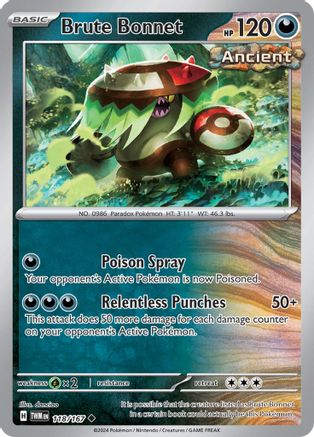 Brute Bonnet 118  - Reverse Holofoil SV06 Twilight Masquerade - Uncommon
