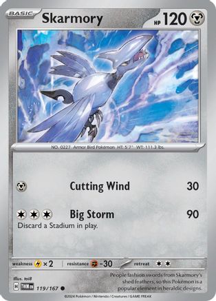Skarmory 119  - Reverse Holofoil SV06 Twilight Masquerade - Common