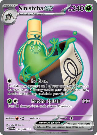 Sinistcha ex 189/167  - Holofoil SV06 Twilight Masquerade - Ultra Rare
