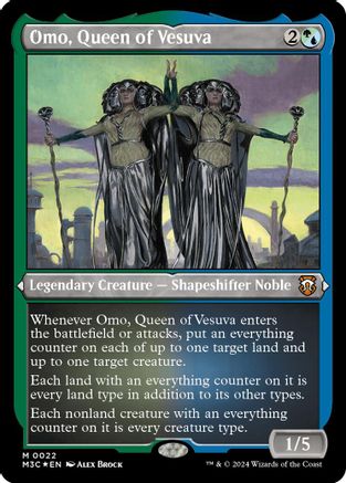 Omo, Queen of Vesuva (Foil Etched) (M3C-022) - Modern Horizons 3 Commander Foil
