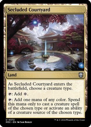 Secluded Courtyard (Ripple Foil) (M3C-372) - Modern Horizons 3 Commander Foil