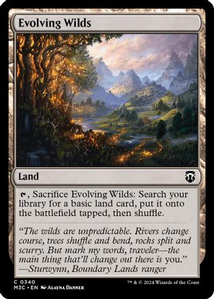 Evolving Wilds (Ripple Foil) (M3C-340) - Modern Horizons 3 Commander Foil
