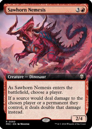Sawhorn Nemesis (Extended Art) (Ripple Foil) (M3C-060) - Modern Horizons 3 Commander Foil