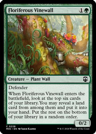 Floriferous Vinewall (Ripple Foil) (M3C-228) - Modern Horizons 3 Commander Foil