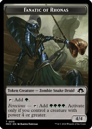 Fanatic of Rhonas // Energy Reserve Double-Sided Token (MH3-15 // 36) - Modern Horizons 3