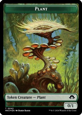 Plant (Ripple Foil) // Zombie  Double-Sided Token (MH3-42 // 21) - Modern Horizons 3 Foil