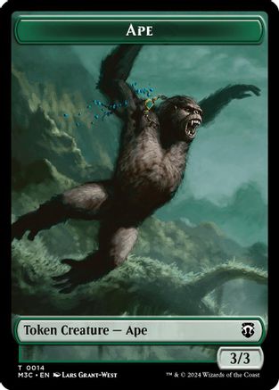 Ape (Ripple Foil) // Plant Double-Sided Token (M3C-14 // 26) - Modern Horizons 3 Commander Foil