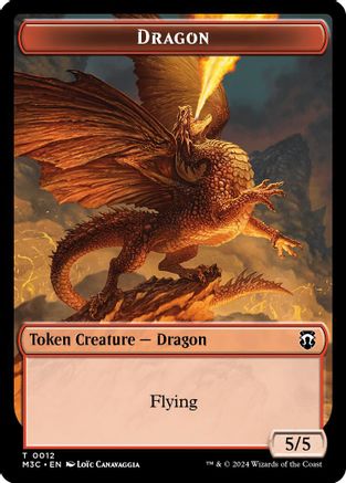 Dragon (Ripple Foil) // Copy Double-Sided Token (M3C-12 // 1) - Modern Horizons 3 Commander Foil