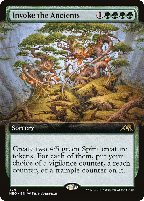 Invoke the Ancients (Extended Art) (NEO-474) - Kamigawa: Neon Dynasty: (Extended Art)