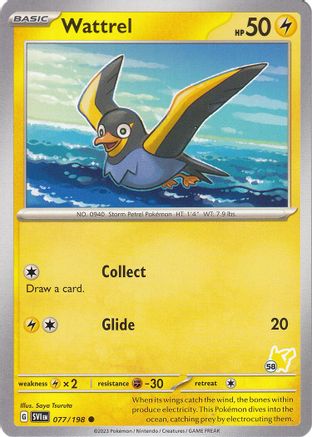 Wattrel - Pikachu 58/193  Battle Academy 2024 - Common