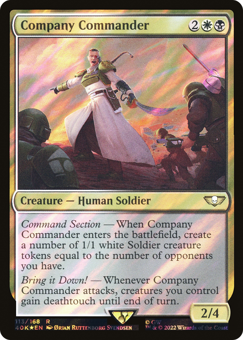Company Commander (Surge Foil) (40K-113) - Warhammer 40,000 Commander Foil