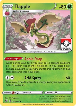 Flapple (League Promo) 022/192  - Reverse Holofoil League & Championship Cards - Promo