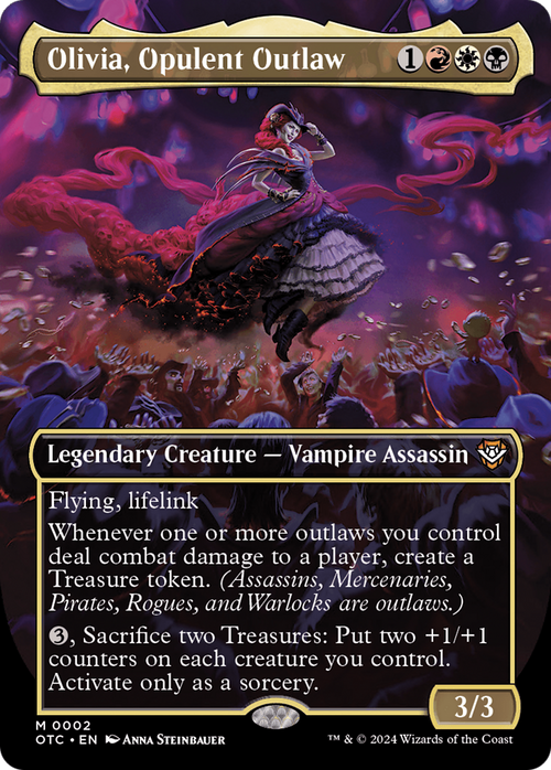 Olivia, Opulent Outlaw (Borderless) (OTC-002) - Outlaws of Thunder Junction Commander