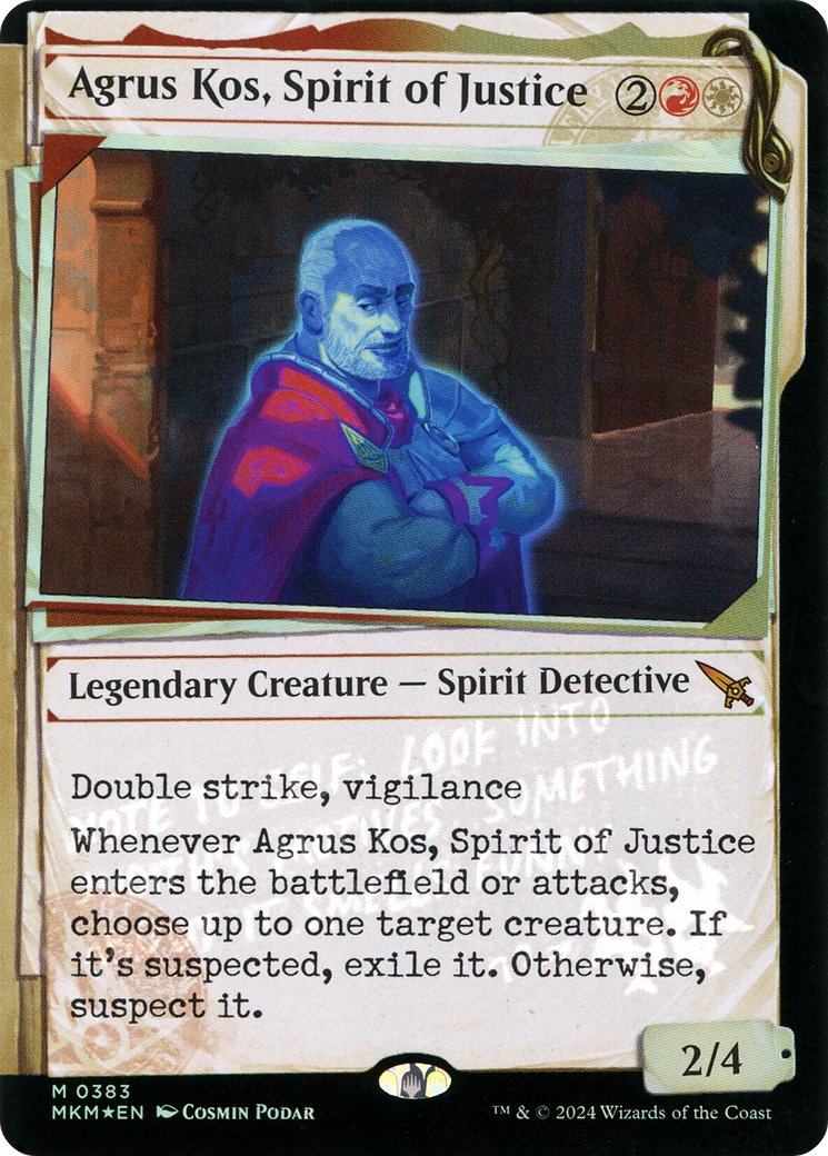 Agrus Kos, Spirit of Justice (Showcase) (Invisible Ink) (MKM-383) - Murders at Karlov Manor: (Showcase) Foil